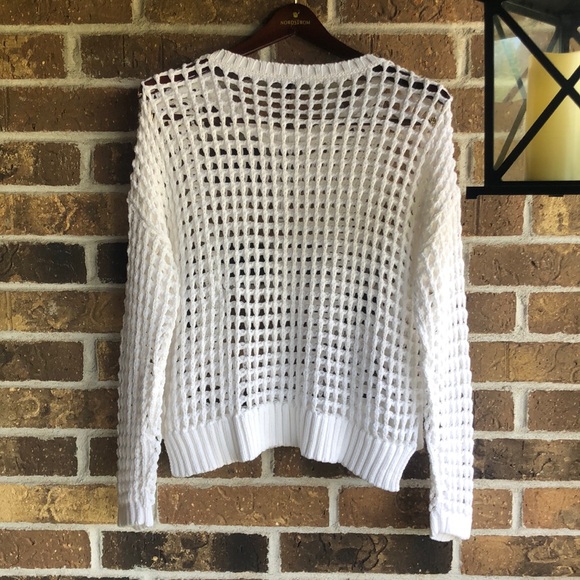 New EXPRESS White Crochet Top Sweater - Picture 6 of 6